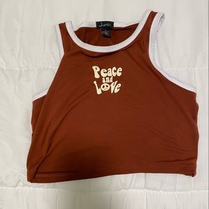 Brown cropped tank